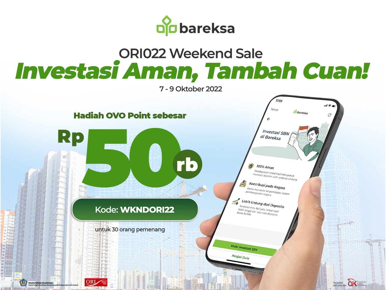 Promo Weekend ORI022 di Bareksa, Berhadiah OVO Points Rp50 Ribu