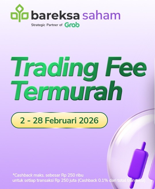 Promo Bareksa Saham: Trading Terus Dapat Cashback hingga Rp250 Ribu & Diskon Fee Limit 50%