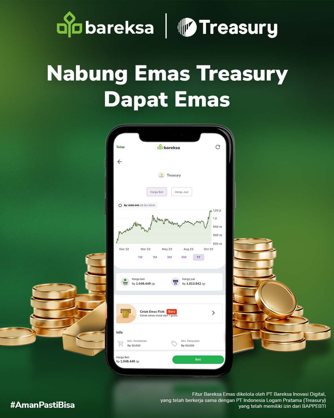 Promo Bareksa Emas Treasury: Berhadiah Voucher hingga Rp100 Ribu