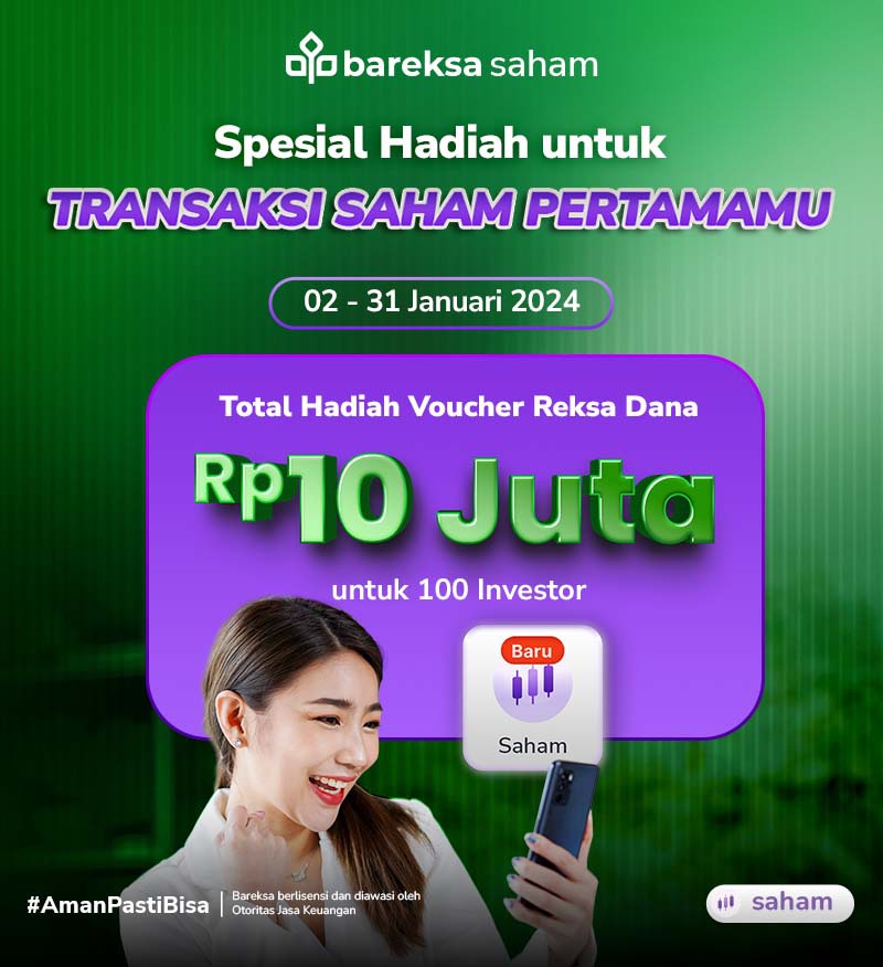 Selamat! Ini Pemenang Promo Transaksi Pertama Bareksa Saham Januari 2024 Berhadiah Rp100 Ribu