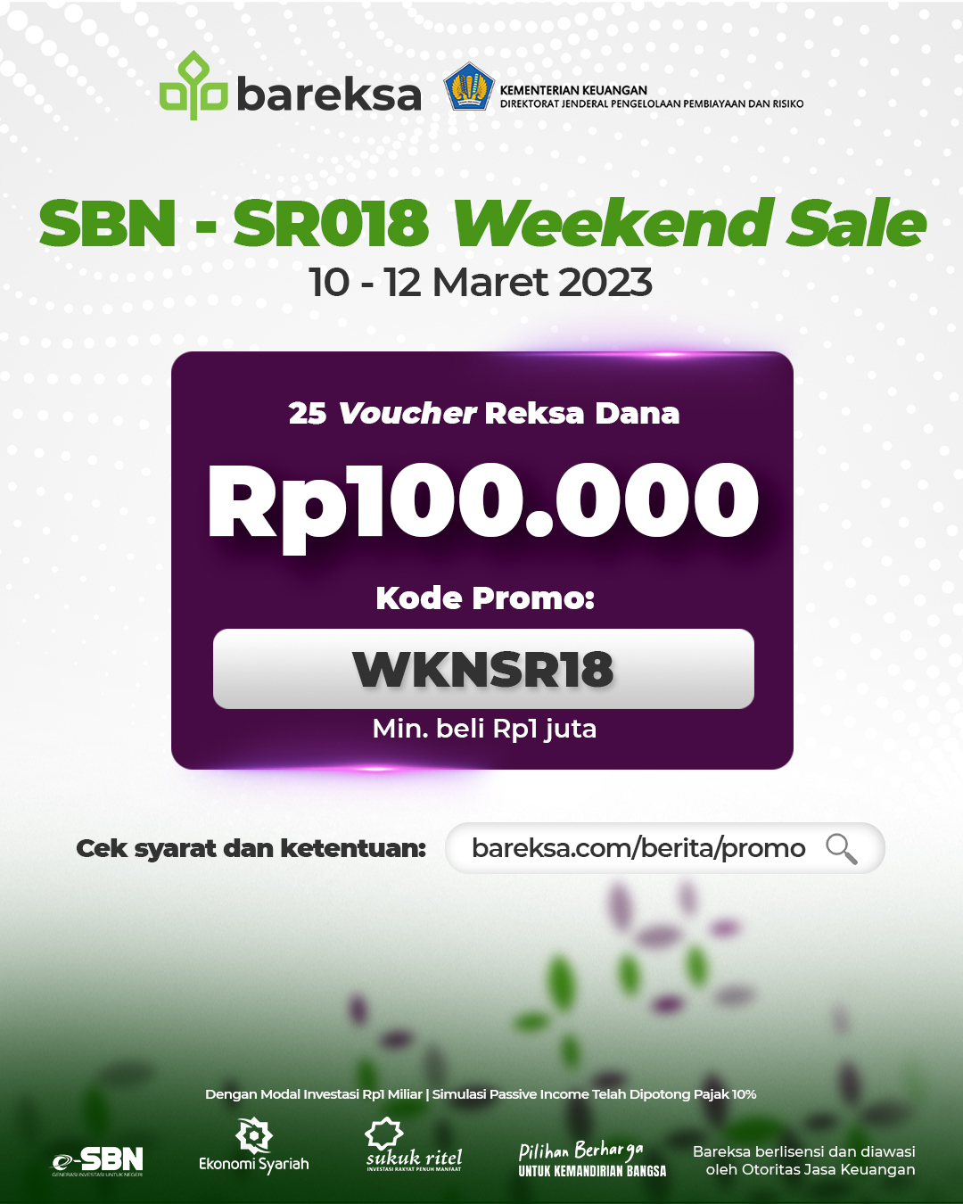 Promo Weekend Sukuk Ritel SR018 di Bareksa, Berhadiah Reksadana Rp100 Ribu