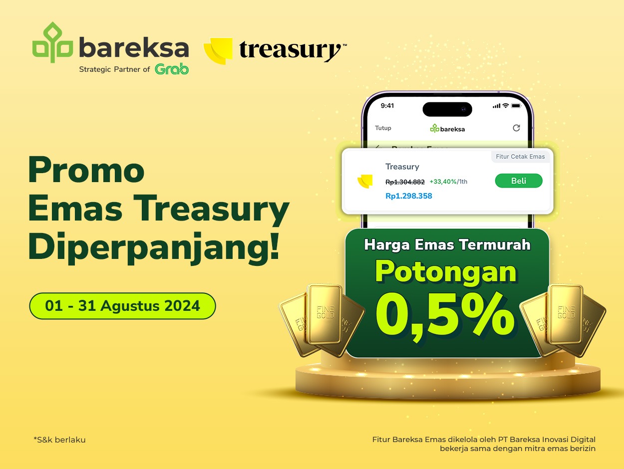 Harga Emas Rekor Lagi? Beli di Bareksa Emas Treasury Masih Ada Diskon