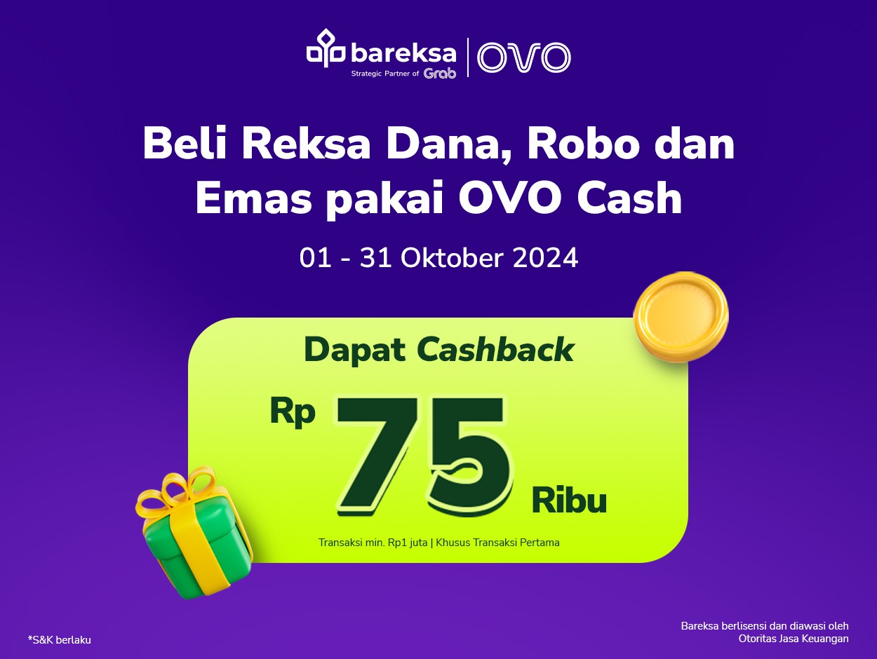 Promo OVO: Investasi Reksadana, Emas dan Robo berhadiah Cashback hingga Rp75 Ribu