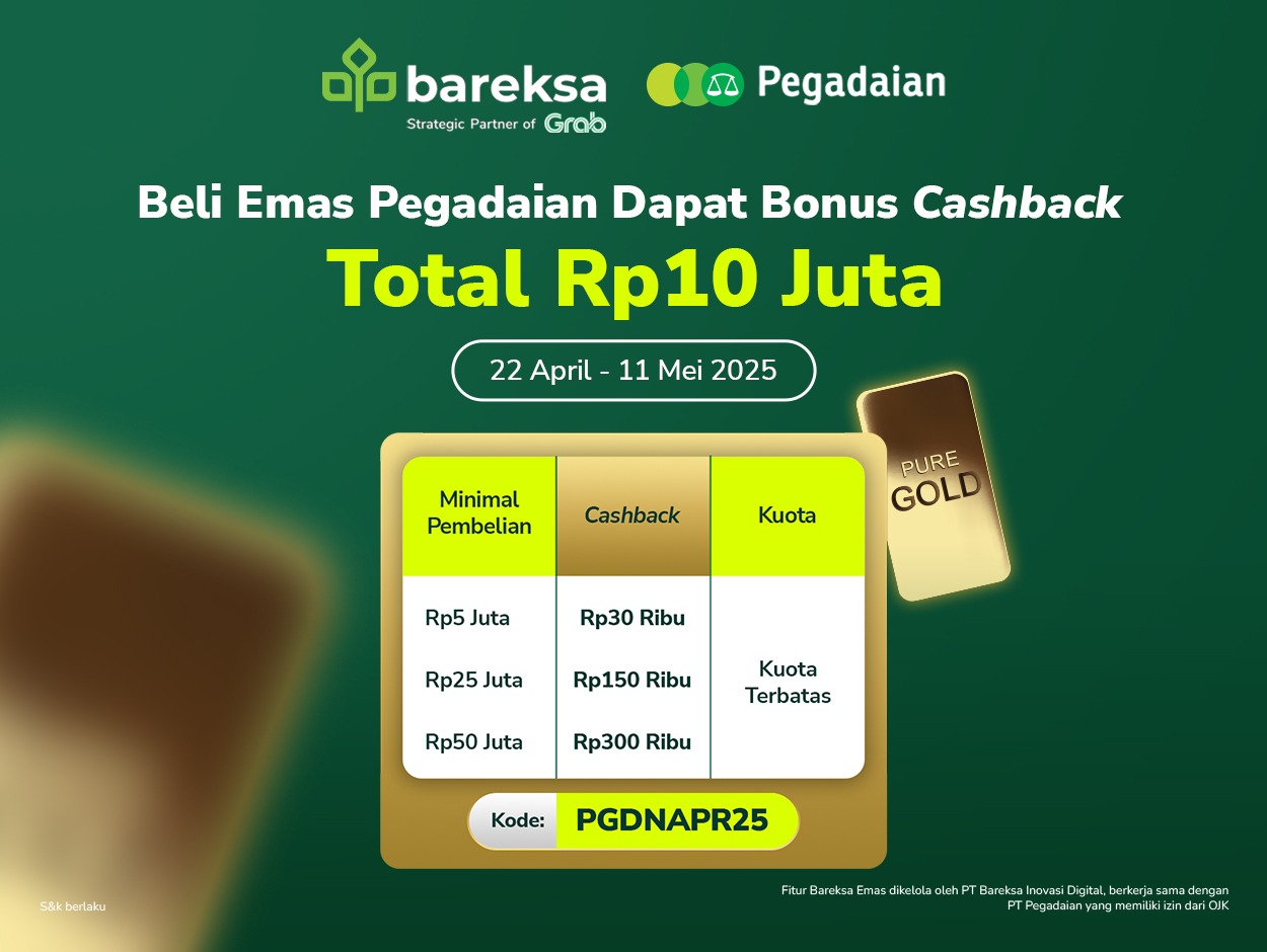 Harga Emas Rekor, Investasi Emas Pegadaian Makin Cuan! Berhadiah Cashback Total Rp10 Juta
