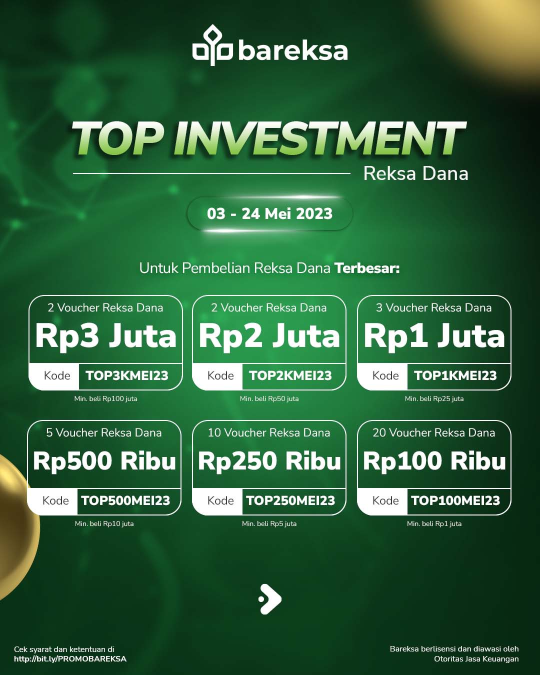 Promo Top Investment Mei 2023 Beli Reksadana Berhadiah Voucher Hingga