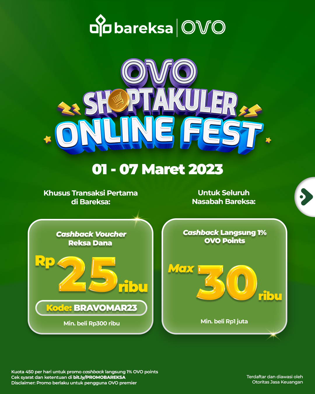 Promo OVO di Bareksa, Investasi Berhadiah Reksadana dan Cashback Instan hingga Rp30 Ribu