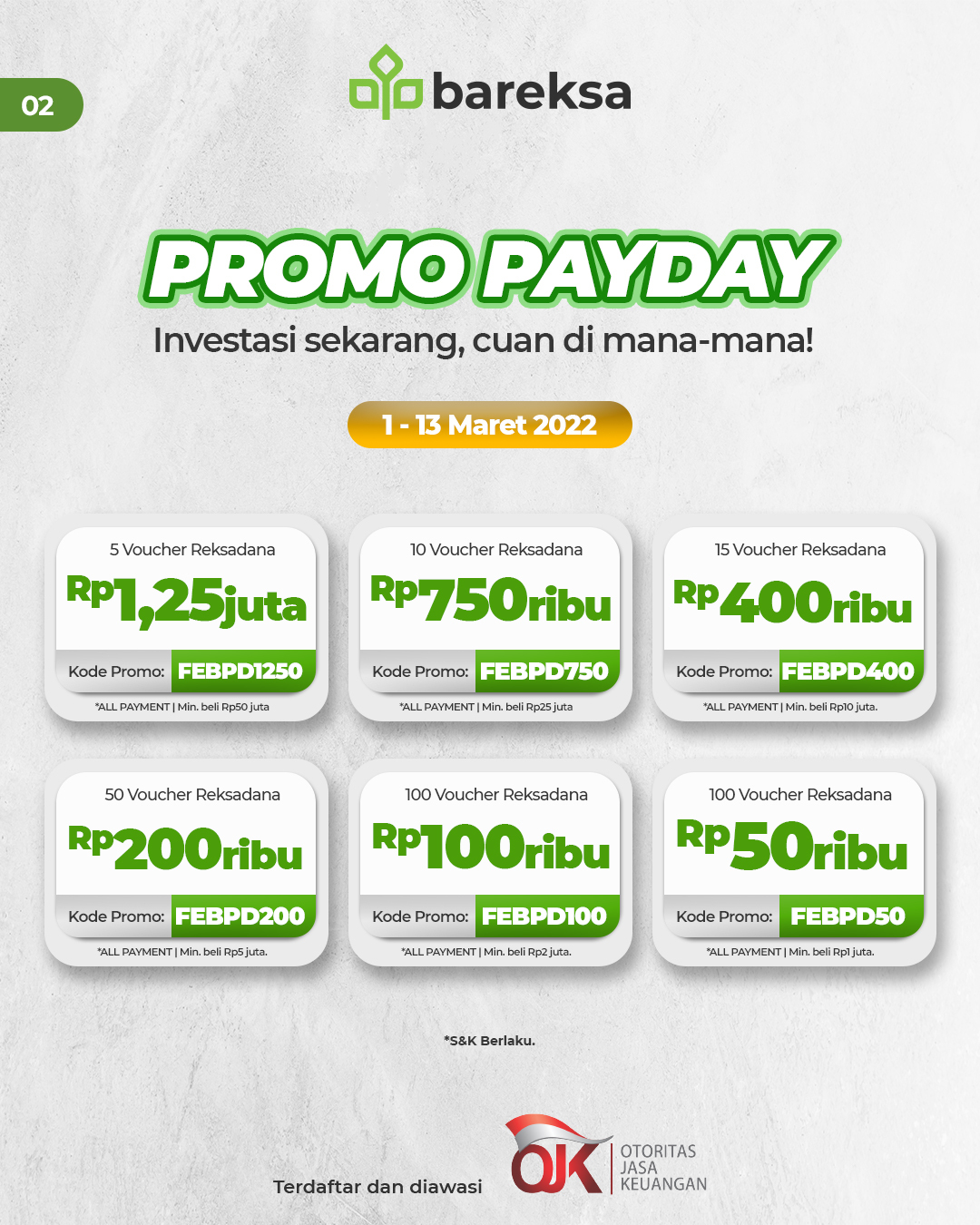 Gajian Investasi Reksadana Bareksa, Raih Voucher hingga Rp1,25 Juta