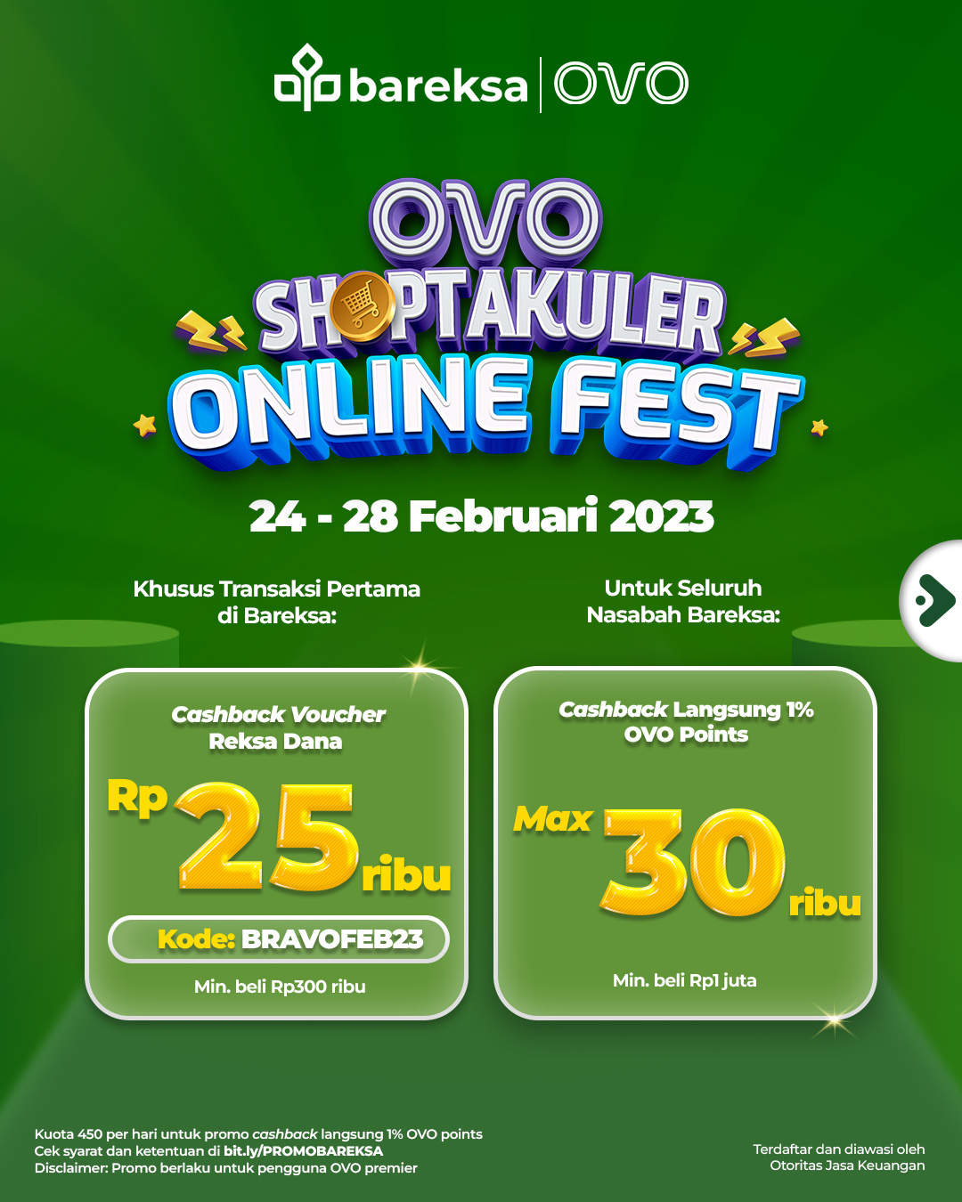 Promo OVO di Bareksa, Investasi Bisa Raih Cashback Instan dan Reksadana Rp30 Ribu