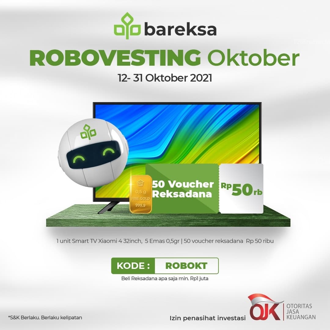 Hujan Hadiah! Investasi Pakai Robo Advisor Bareksa Dapat SmartTV, Emas Hingga Voucher Reksadana