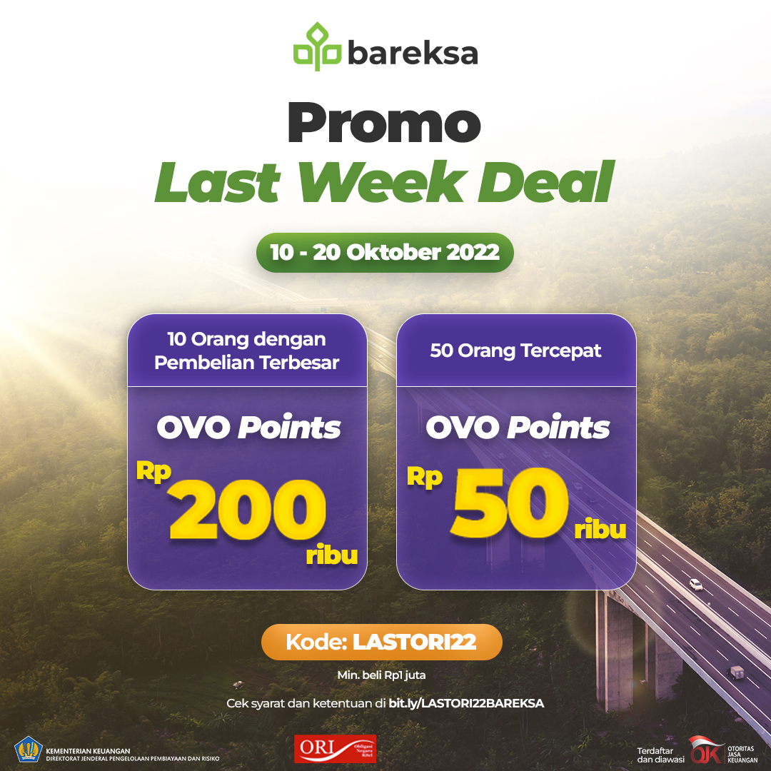 Promo Last Week ORI022 di Bareksa, Berhadiah OVO Point hingga Rp200 Ribu