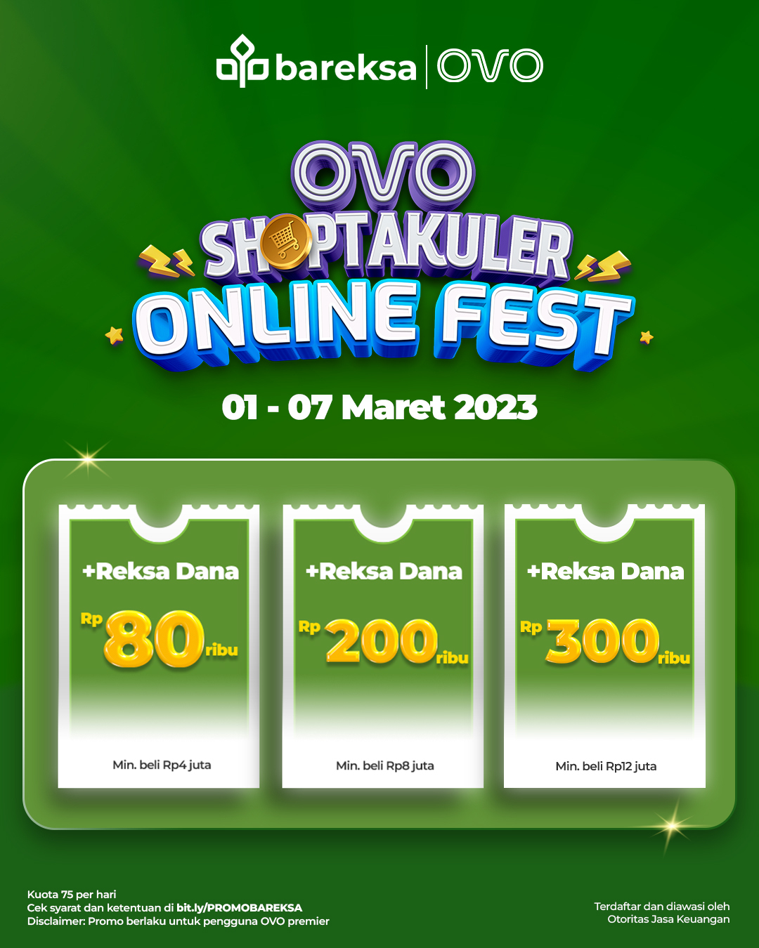 Masih Ada! Promo OVO Beli Reksadana di Bareksa Raih Cashback hingga Rp300 Ribu