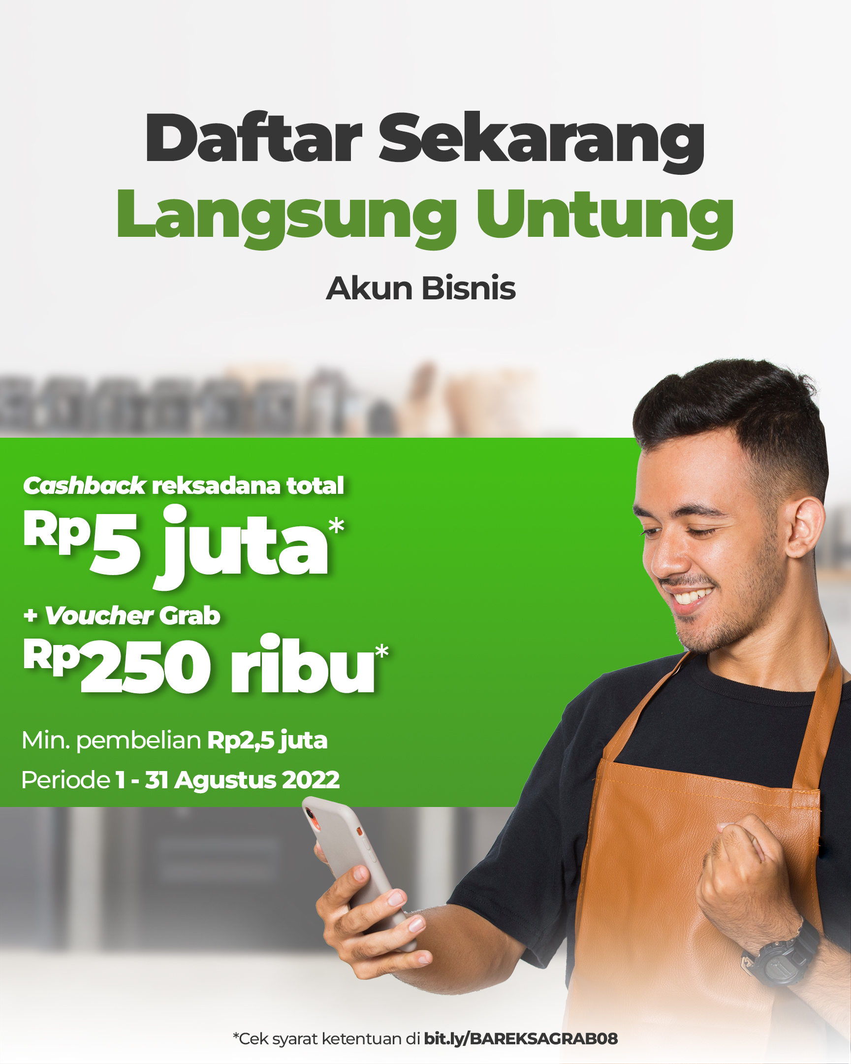 Promo Bareksa GrabMerchant, Daftar Sekarang Raih Reksadana dan Voucher Grab