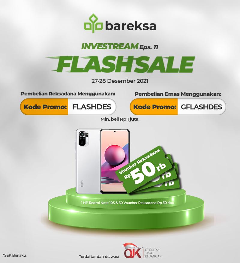Flash Sale Investream, Beli Reksadana Berhadiah Redmi Note 10S dan 50 Voucher Reksadana