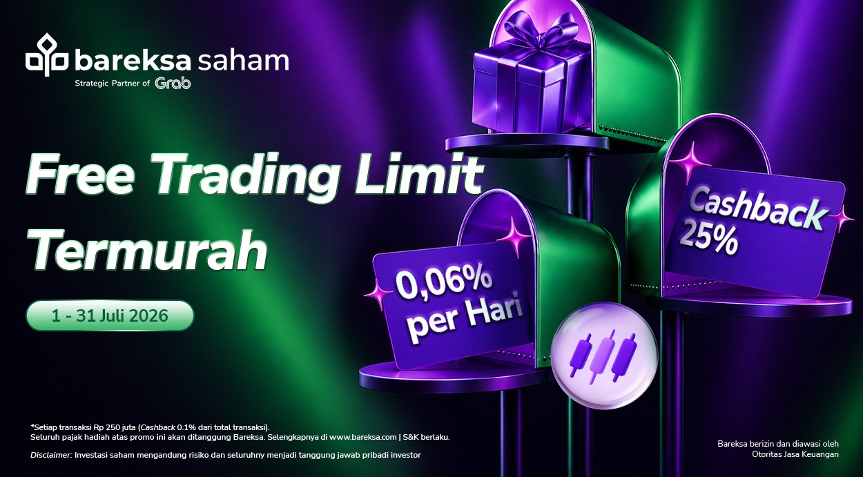 Promo Bareksa Saham Juli: Trading Terus Berhadiah RDN hingga Rp25 Ribu, Fee Termurah!
