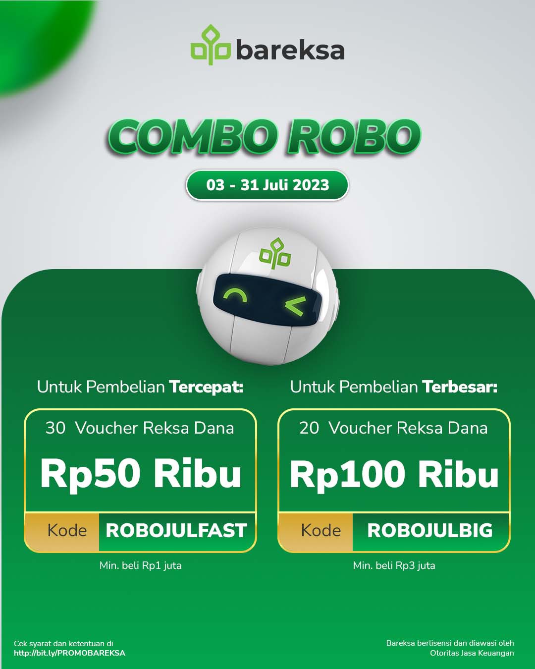 Promo Combo: Investasi dengan Bareksa Robo Advisor, Raih Reksadana hingga Rp100 Ribu