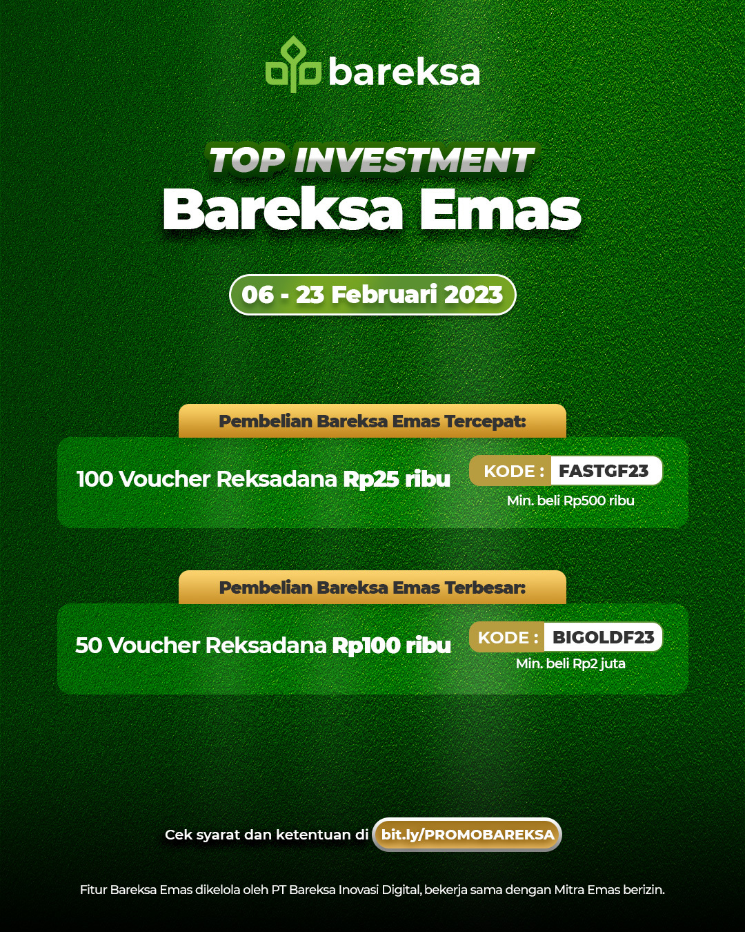 Selamat! Ini Pemenang Promo Top Investment Emas Februari 2023 Berhadiah Reksadana