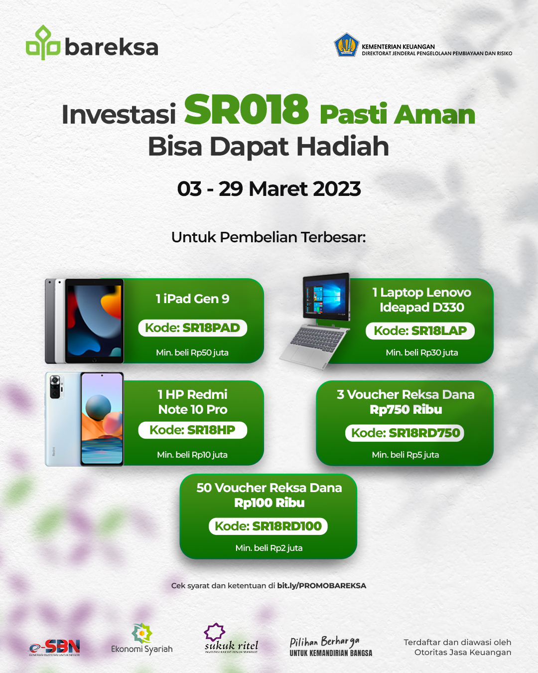 Beli Sukuk Ritel SR018 di Bareksa, Raih Hadiah Reksadana Rp1 Juta hingga iPad