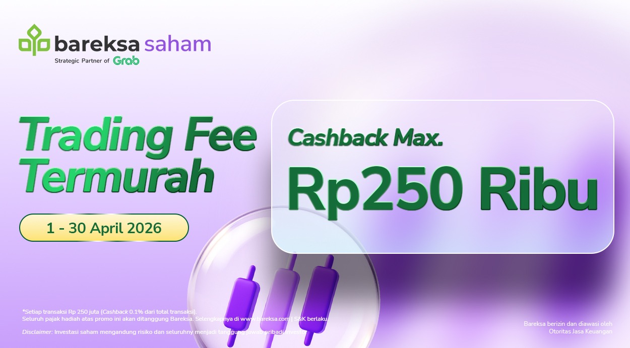 Promo Bareksa Saham: Trading Terus, Bonus Rp250 Ribu dan Fee Termurah!