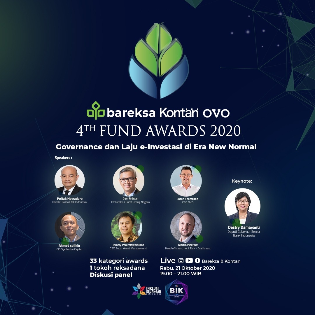 Bareksa-Kontan-OVO 4th Fund Awards 2020: Dukung OJK Tingkatkan Governance Industri Reksadana 