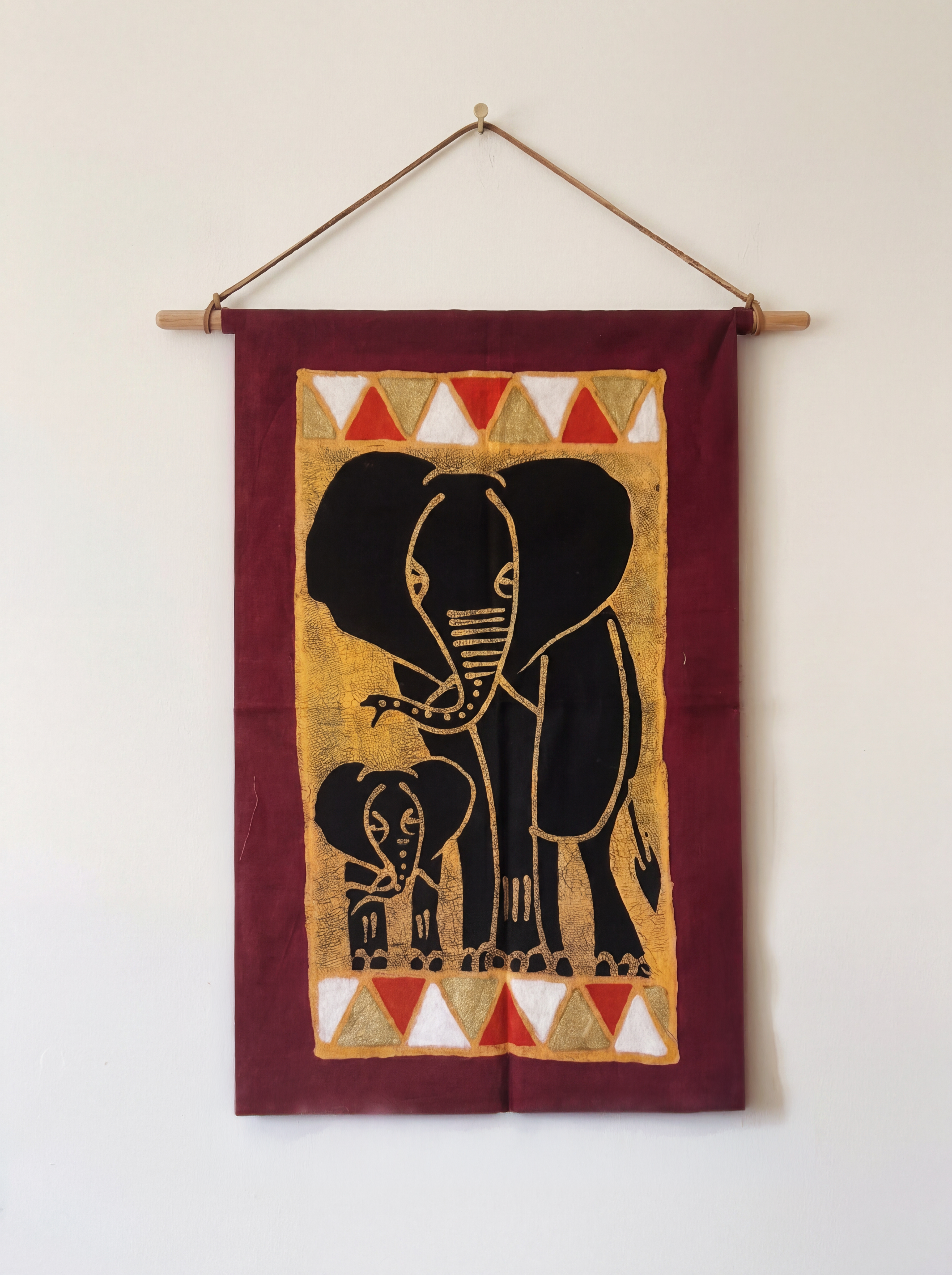 Batik Wall Hanging — Mhuri Ye Ndlovu Burgundy