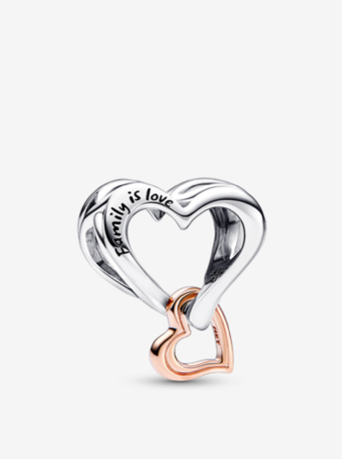 Two-tone Openwork Infinity Heart Charm