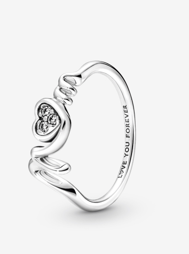 Mom Pavé Heart Ring