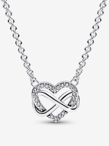 Sparkling Infinity Heart Collier Necklace