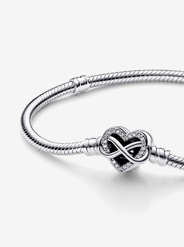 Pandora Moments Sparkling Infinity Heart Clasp Snake Chain Bracelet