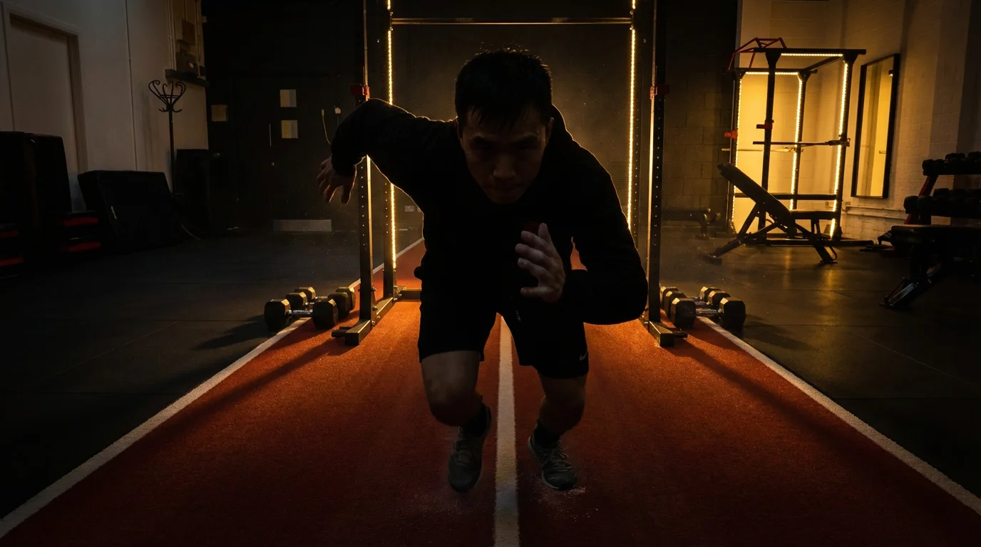 A moody shot of the inside of the gym.