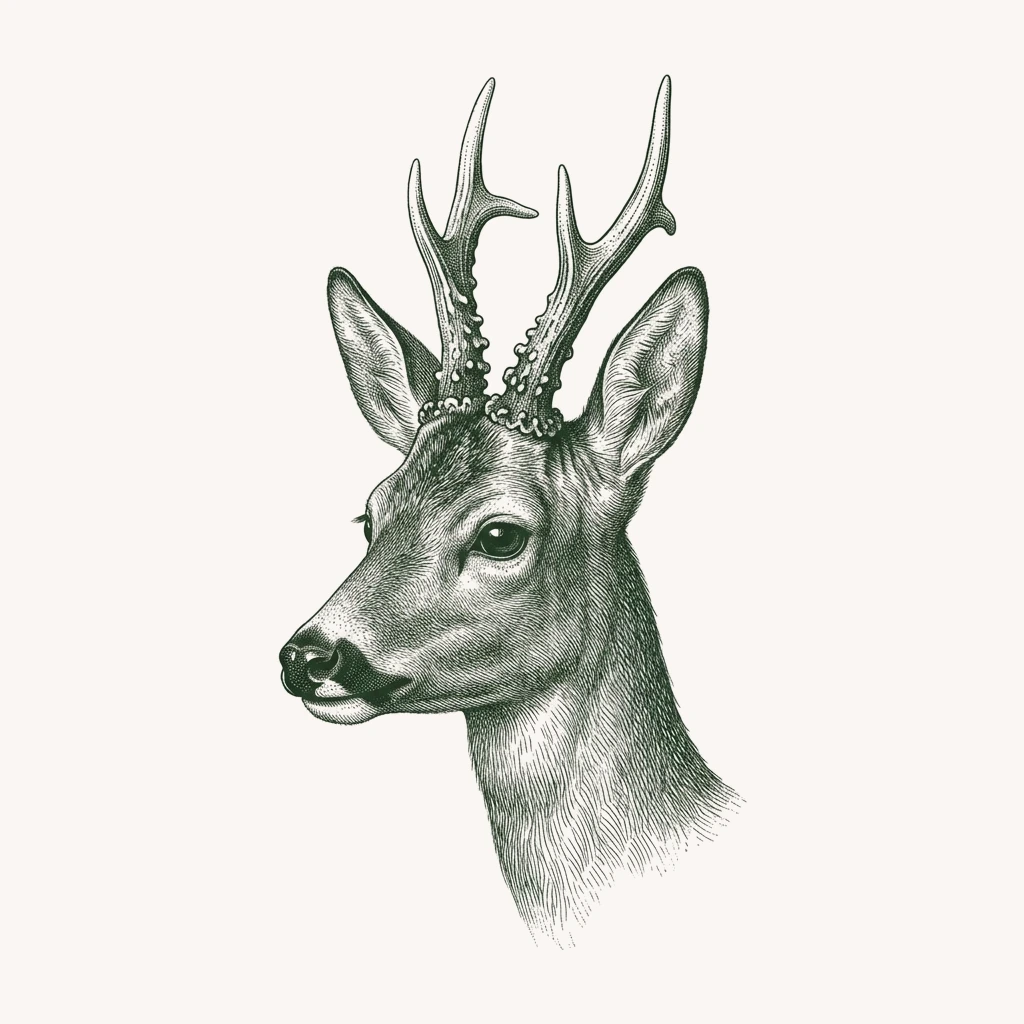 Rycina sarny europejskiej (Capreolus capreolus) - Linia BÓR