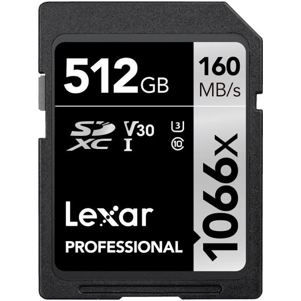 Lexar SDXC Professional 1066X 512GB UHS-II U3 V30,160MB/s