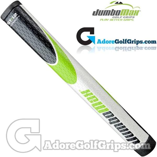 JumboMax ST/1.2 Straight Taper Midsize Putter Grip - White / Lime Green / Black 