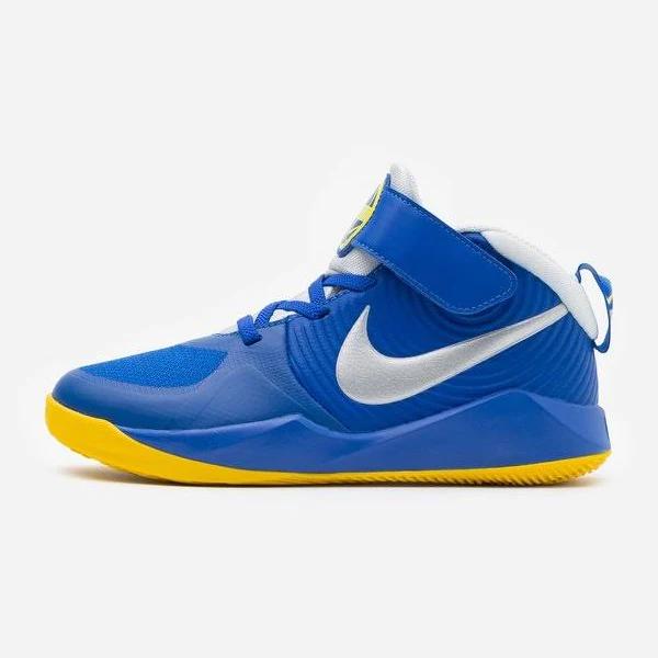 Nike Performance TEAM Hustle 9 Indoorskor game royal/metallic silver/photon dust, gender.kids.unisex, Storlek: 33.5, Blå - Skinnimitation/textil 