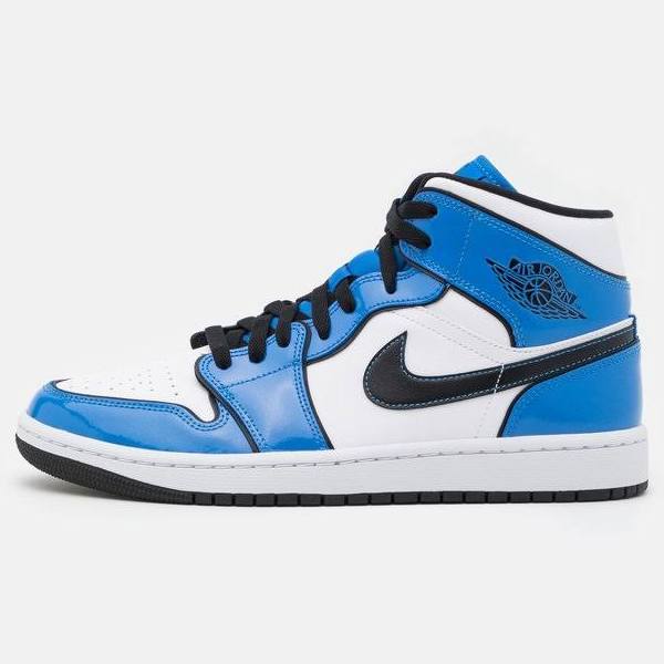 Jordan AIR 1 MID SE Höga sneakers signal blue/black/white, gender.adult.male, Storlek: 50.5, Blå - Skinn och textil 