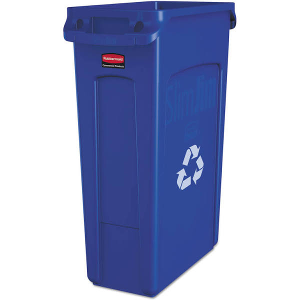 Rubbermaid Slim Jim Venting Channel Container 87 Litre Blue 