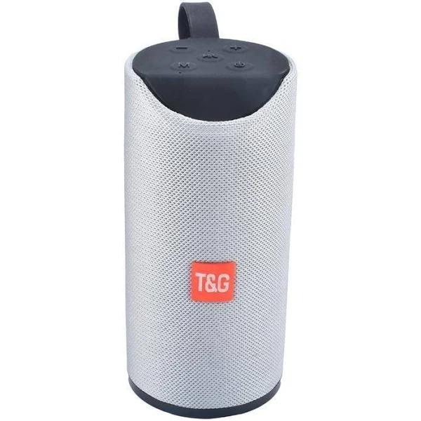 (TG113 Silver) Portable Bluetooth-Speaker Wireless Bass Column Waterproof Outdoor USB-Speakers Support AUX/TF Subwoofer Loudspeaker TG117 