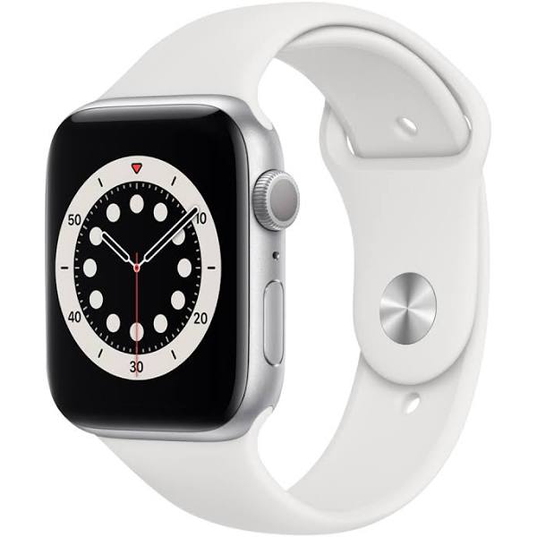 Apple Watch Series 6 40 Mm Silver Aluminium Vit Sportband 