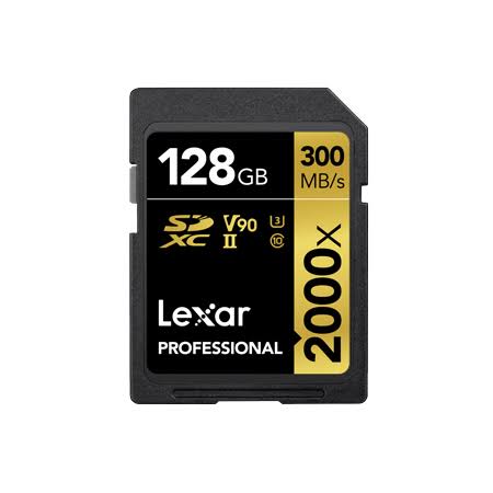 Lexar 2000X 128GB 300MB/s Professional U3 V90 UHS-II SDXC Memory... 