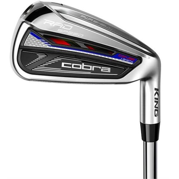 Cobra RADSpeed One Length Left-Handed 5-PW, GW Iron Set Golf Clubs - Stiff Flex - Steel Shaft 