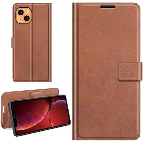 Wallet-style leather Fodral for iPhone 13 Mini - Brun