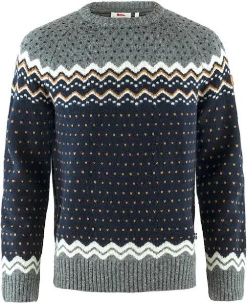Fjallraven Ovik Knit Sweater Blue, Men Casual Pullover (Size XL - Color Dark Navy) 