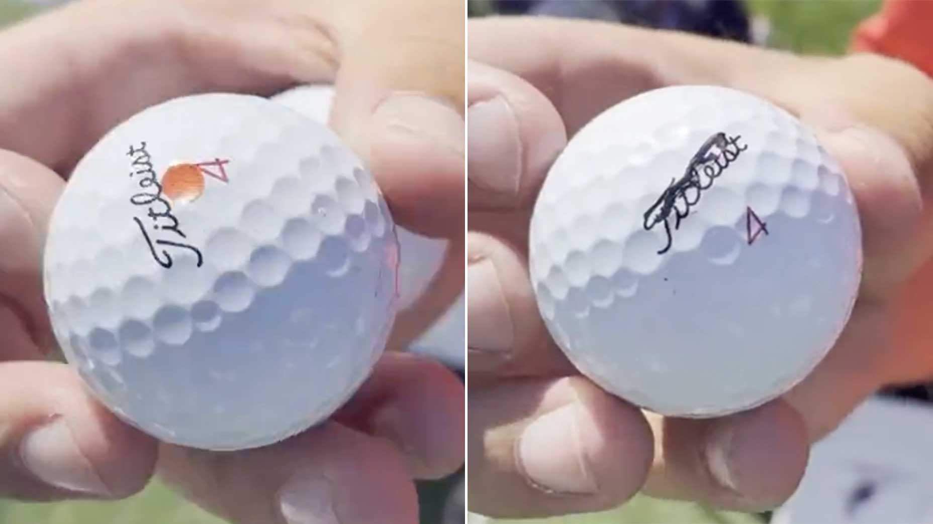 Mark ball. Two different balls.