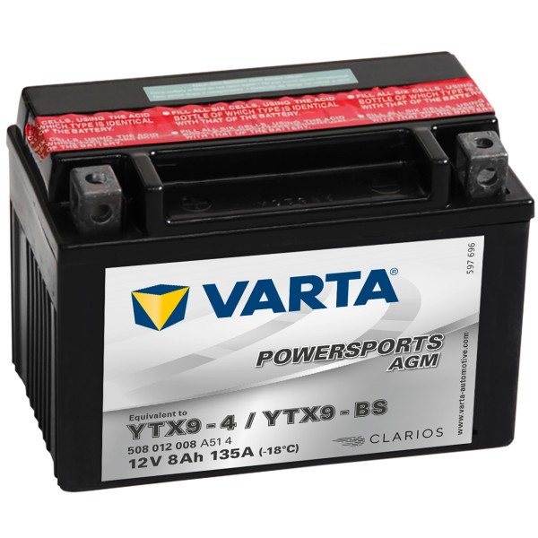 Varta POWERSPORTS AGM 12V 8Ah YTX9-4 YTX9-BS