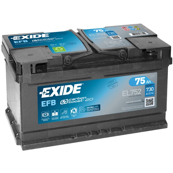 Exide Start-Stop EFB EL752 12V 75 Ah 730 A/EN