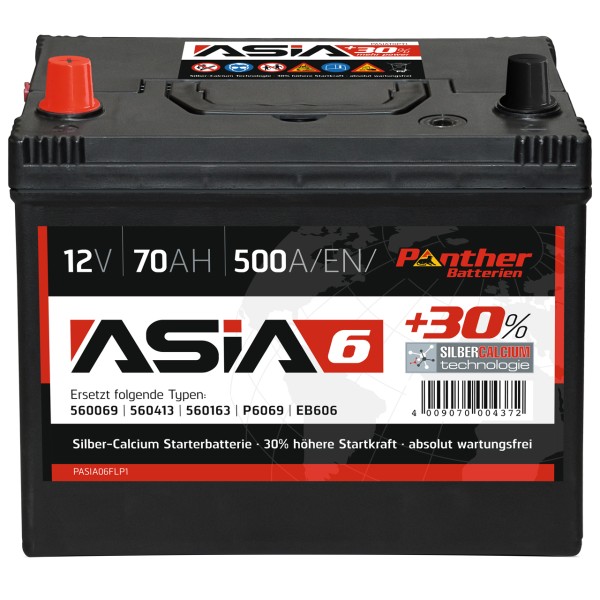 Asia+30% Line 12V 70Ah 550 A/EN gefüllt