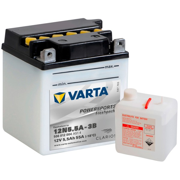 VARTA POWERSPORTS Fresh Pack 12V 5,5Ah 12N5.5A3-B