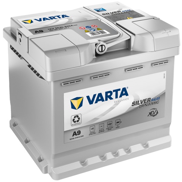 VARTA Start-Stop Plus A9 12V 50Ah 540 A/EN gefüllt