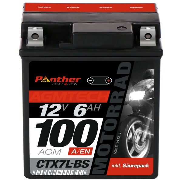 Motorradbatterie 50614 12V 6Ah CTX7L-BS