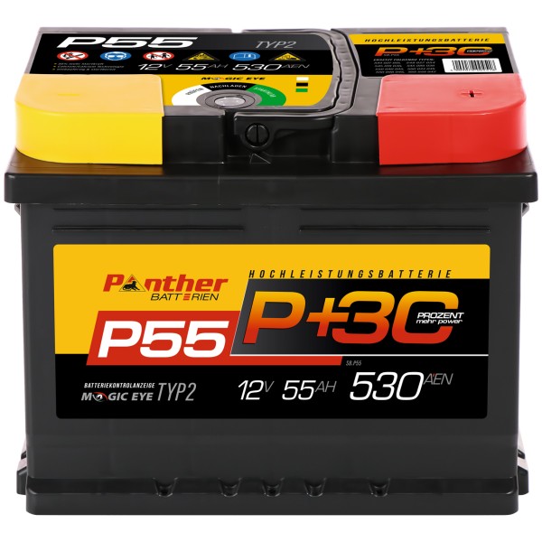 P+30% Line 12V 55 Ah 530A/EN gefüllt