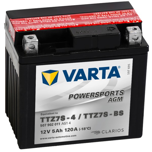 Varta POWERSPORTS AGM 12V 7Ah YTZ7S-4 YTZ7S-BS